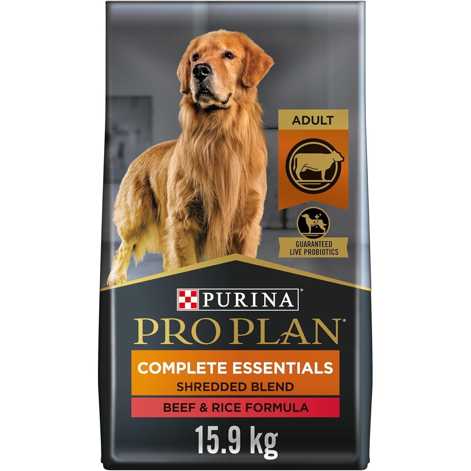 Purina Pro Plan Adult Complete Essentials Shredded Blend Beef & Rice Dry Dog Food