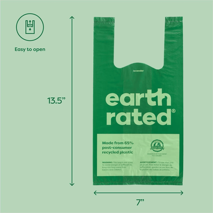 Earth Rated Unscented Easy-tie Handle Bags - 120 Bags - Waste Management - Earth Rated - PetMax Canada