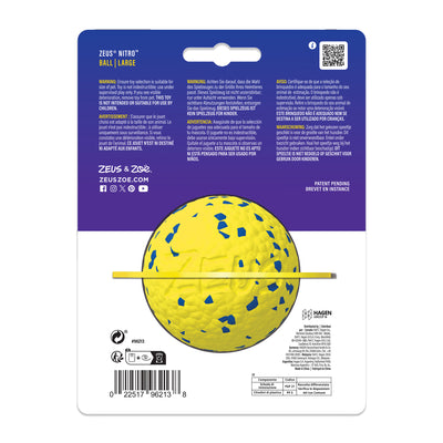 Zeus Nitro Weighted Ball With Rubber Core Dog Toy