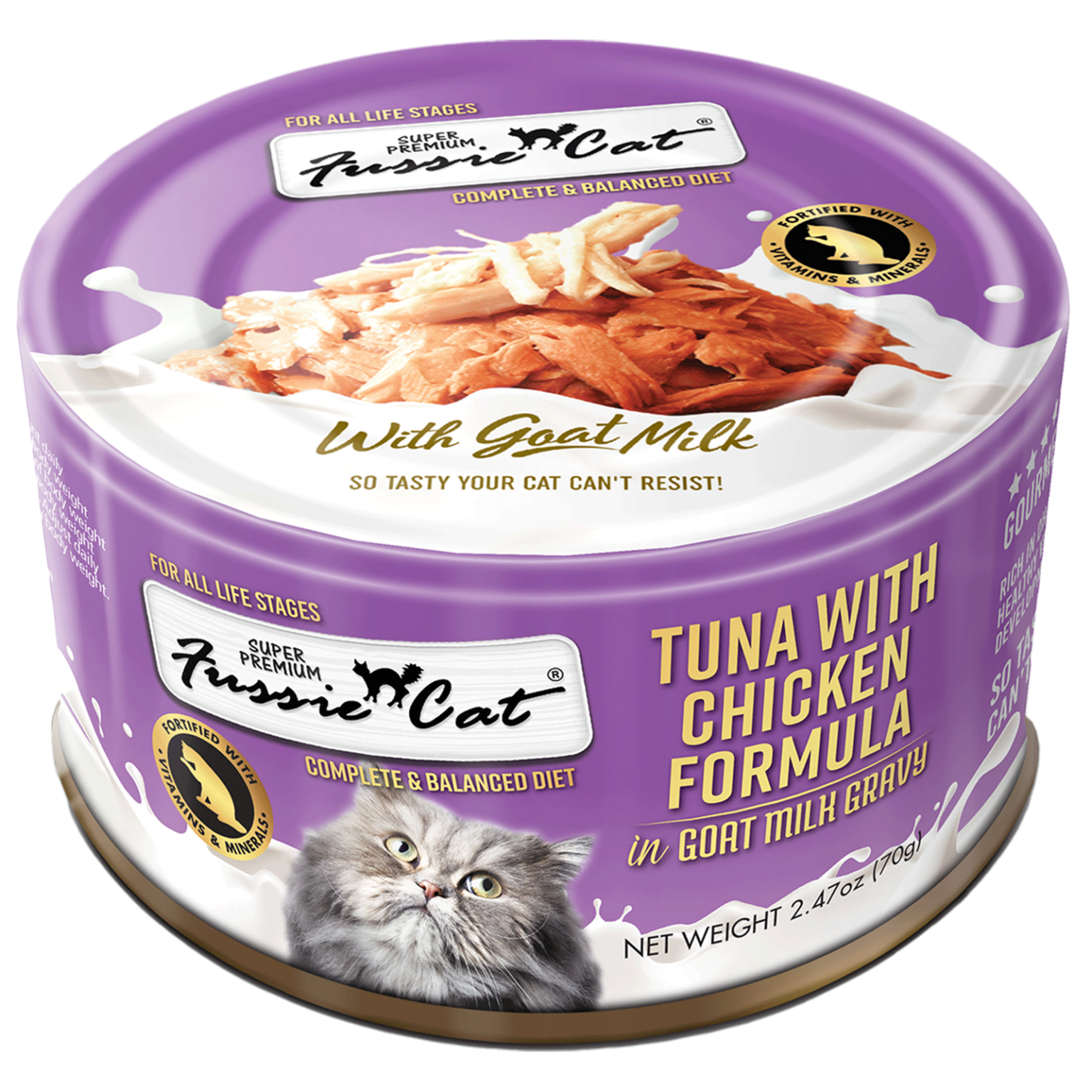 Fussie Cat Premium Tuna With Chicken Formula in Goat Milk  Canned Cat Food  | PetMax Canada