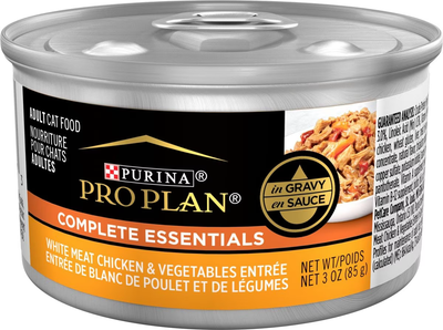 Purina Pro Plan Adult White Meat Chicken & Vegetable Entree in Gravy Canned Cat Food 85g Canned Cat Food 85g | PetMax Canada