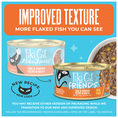 Tiki Cat Aloha Friends Tuna & Pumpkin Recipe in Broth Wet Cat Food - Feeding Transition Guide - Tiki Cat - PetMax Canada