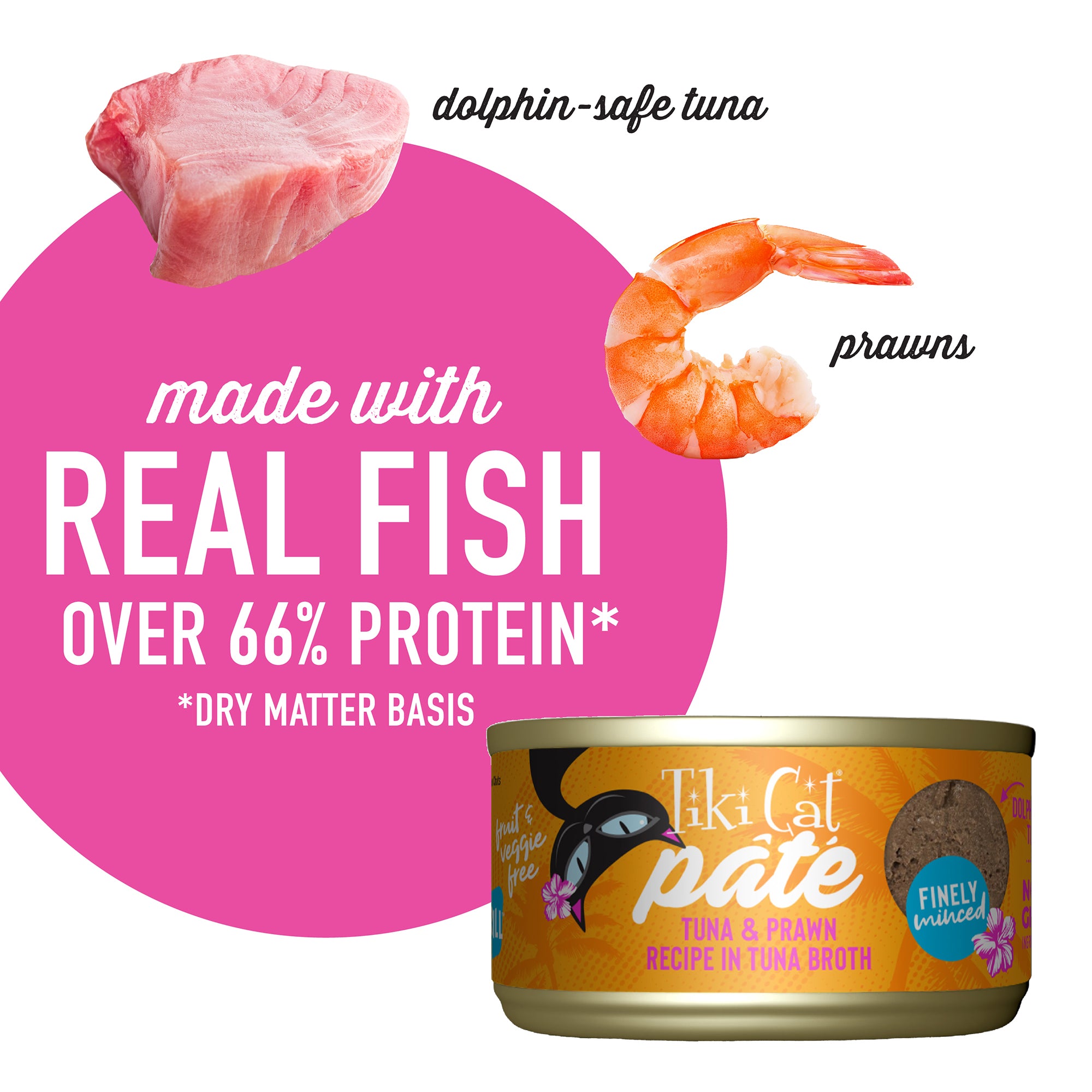 Tiki Cat Grill Pâté Tuna & Prawn Recipe in Tuna Broth Wet Cat Food - Product Highlights 4 - Tiki Cat - PetMax Canada