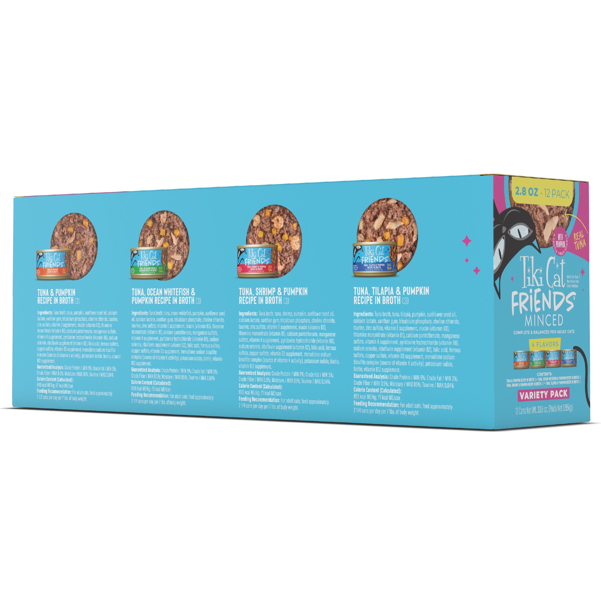 Tiki Cat Aloha Friends Variety Pack Wet Cat Food - Back of Pack Nutrition Info - Tiki Cat - PetMax Canada