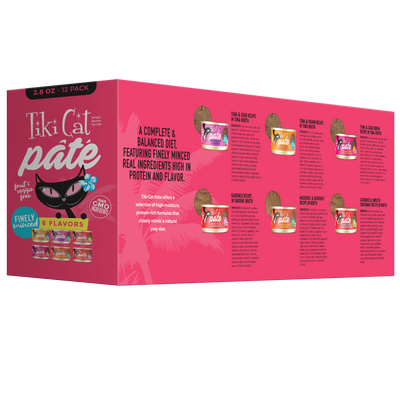 Tiki Cat Grill Pâté Variety Pack Wet Cat Food - Back of Pack Nutrition Info - Tiki Cat - PetMax Canada
