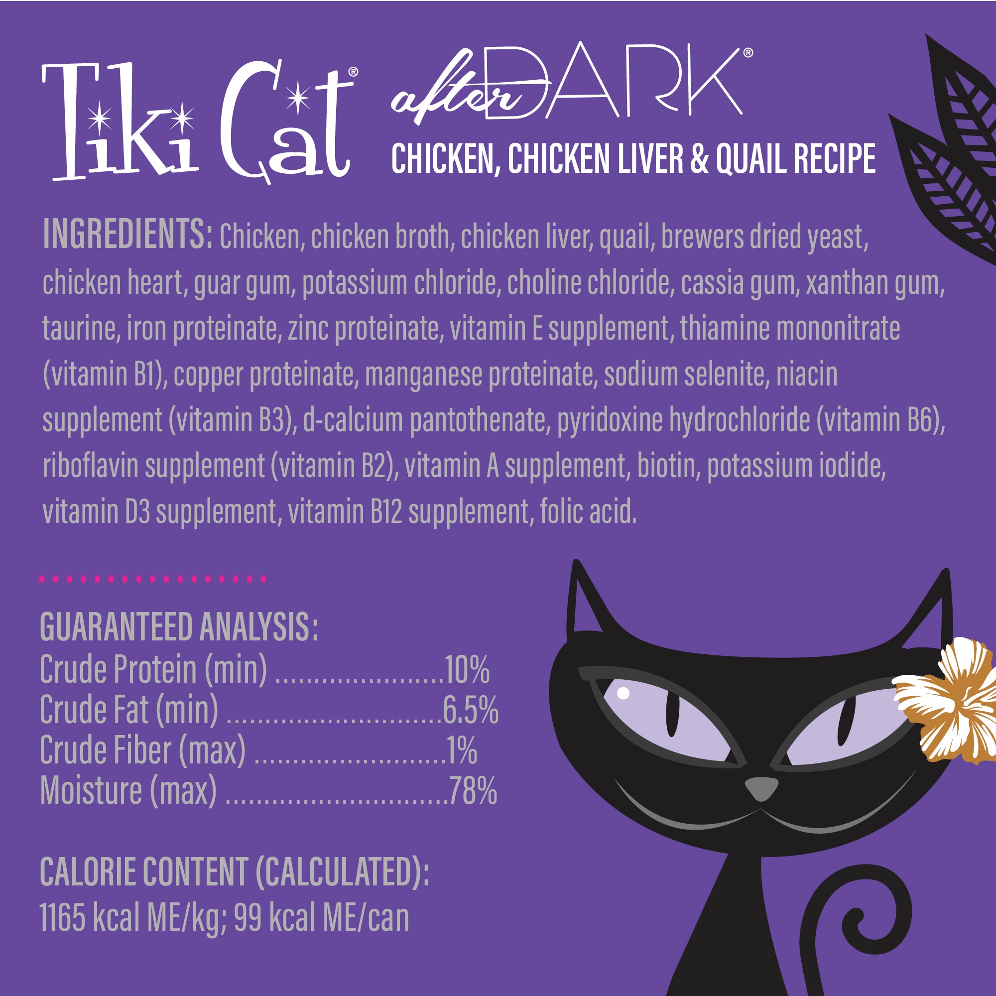 Tiki Cat After Dark Pâté Chicken, Chicken Liver & Quail Recipe Wet Cat Food - Product Highlights 2 - Tiki Cat - PetMax Canada