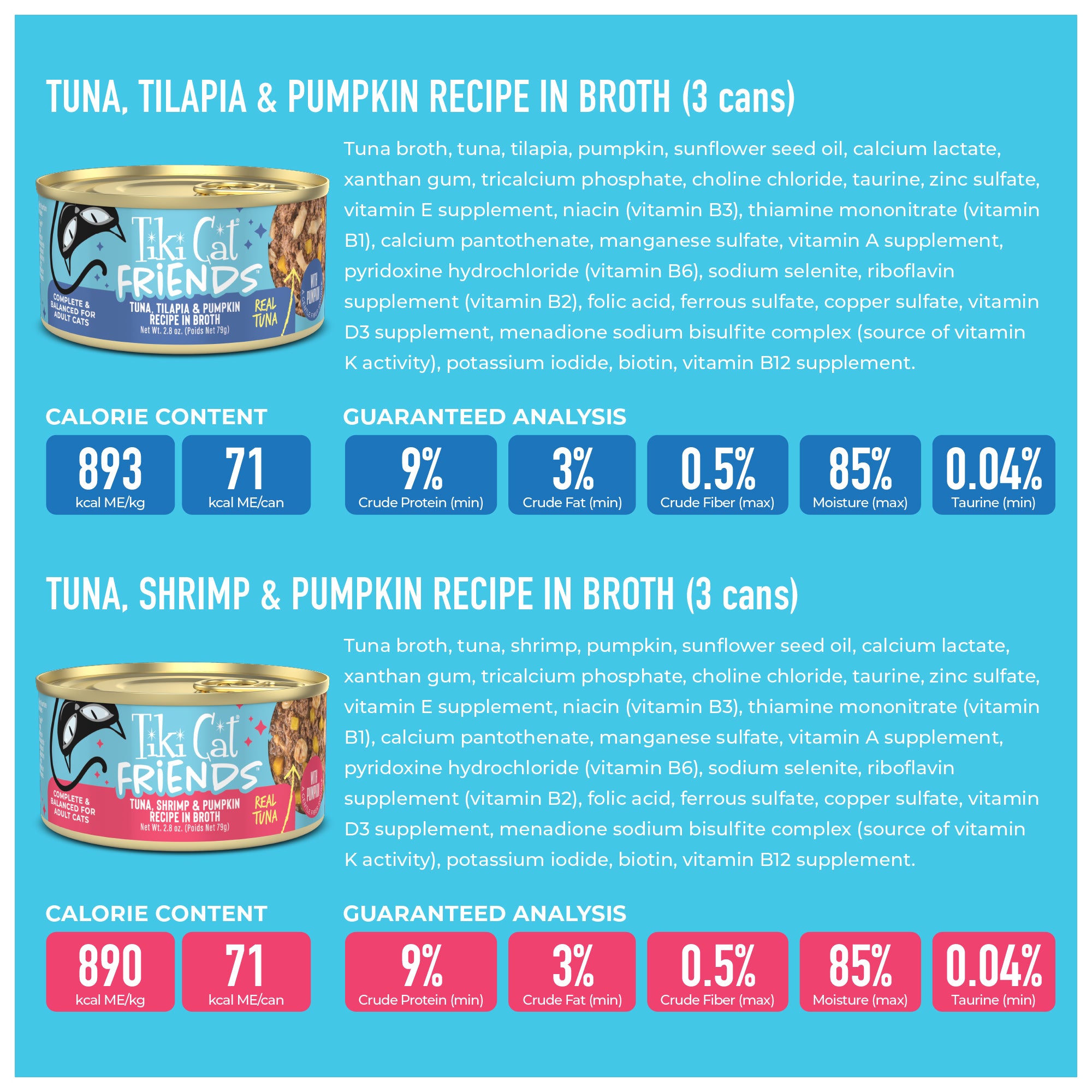 Tiki Cat Aloha Friends Variety Pack Wet Cat Food - Product Highlights 2 - Tiki Cat - PetMax Canada