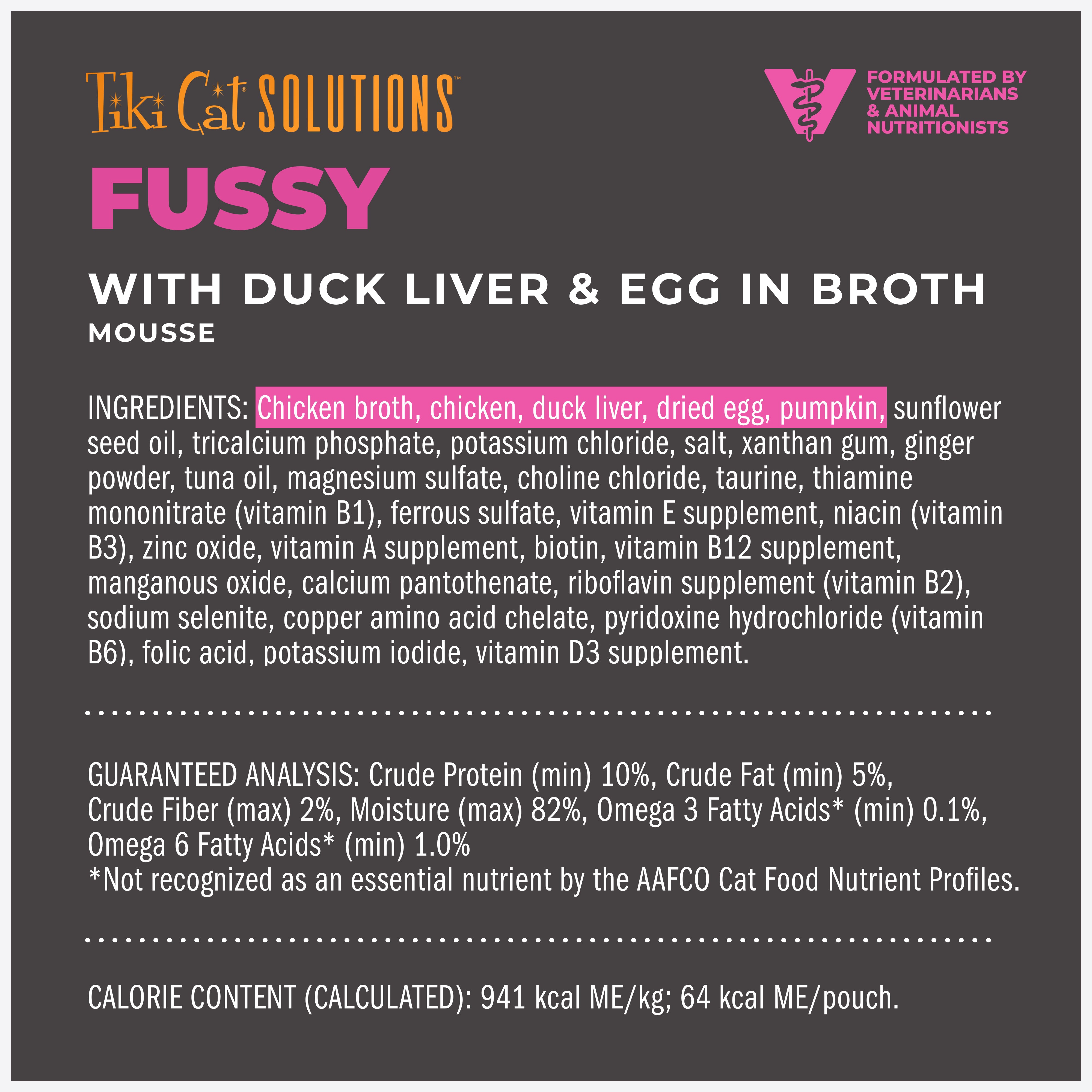 Tiki Cat Special Fussy with Duck Liver & Egg in Broth Wet Cat Food - Product Highlights 1 - Tiki Cat - PetMax Canada