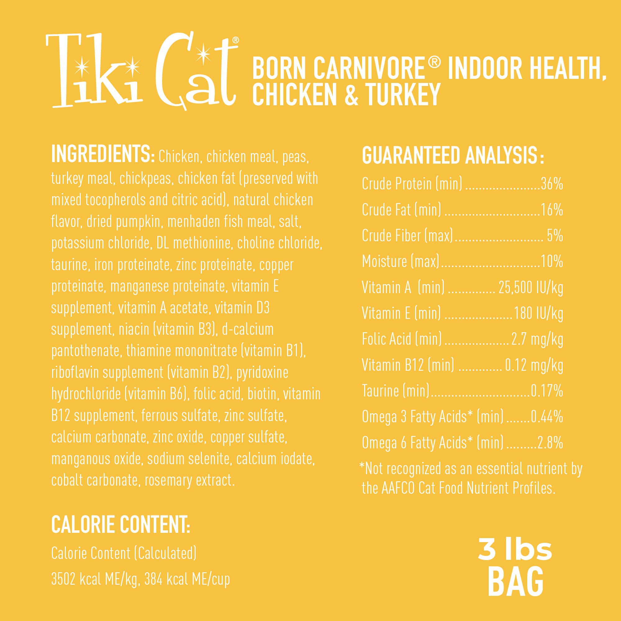 Tiki Cat Born Carnivore Indoor Health Chicken & Turkey Meal Recipe Dry Cat Food - Product Highlights 3 - Tiki Cat - PetMax Canada