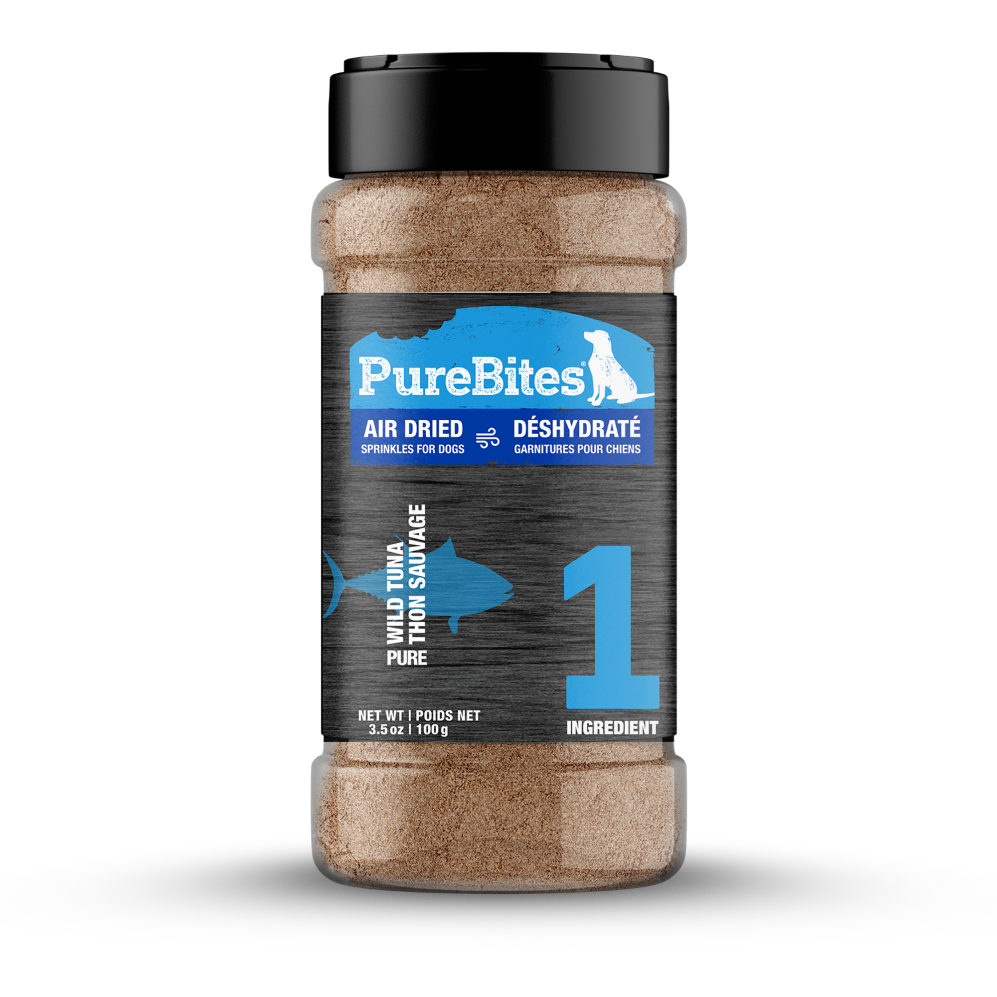 Pure Bites Air Dried Sprinkles Tuna Flavour Topper For Dogs - front of package - Dog Treats - PureBites - PetMax Canada