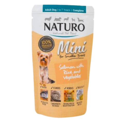 Naturo Canine Adult Mini Dog Salmon with Rice and Vegetables  Canned Dog Food  | PetMax Canada