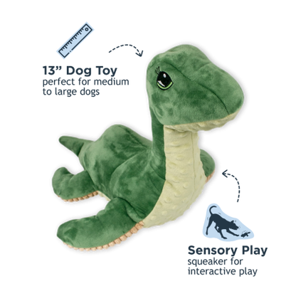 Tall Tails Plush Nessie With Squeaker & Rope Dog Toy