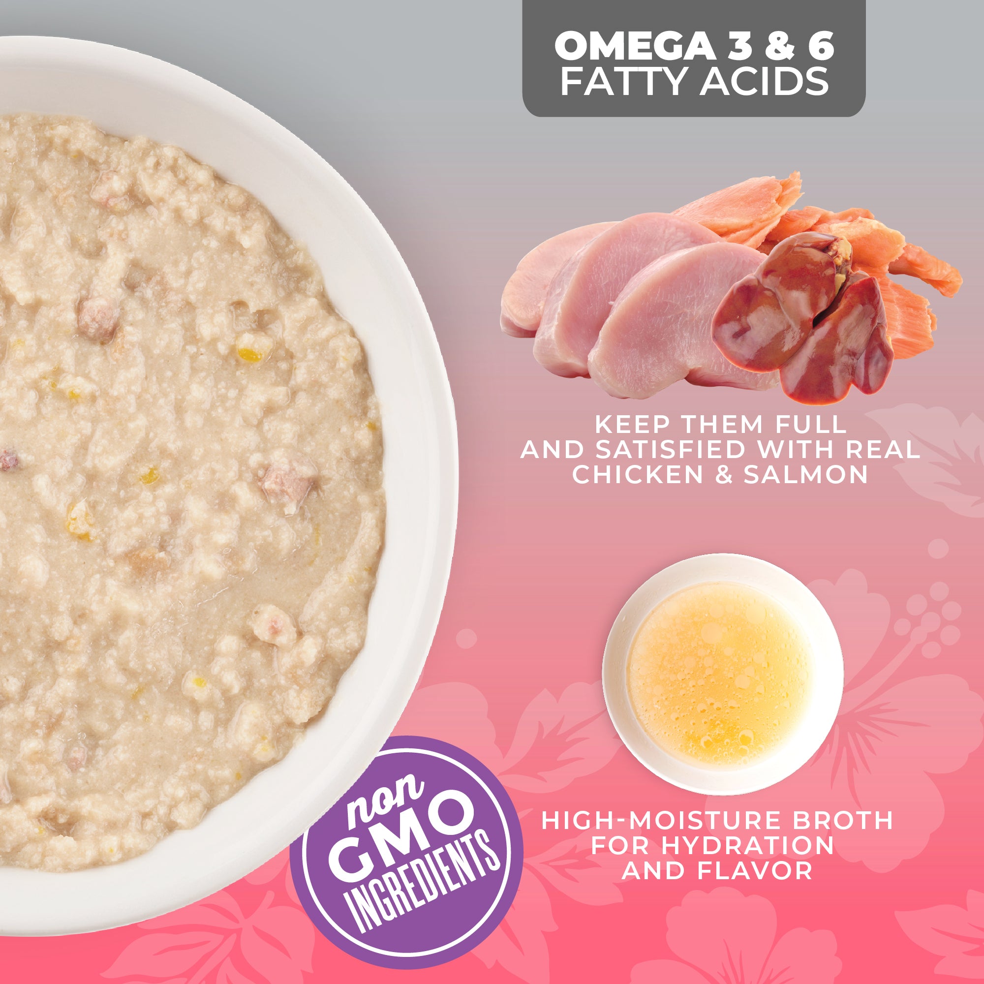 Tiki Cat Silver Pâté Chicken, Salmon & Chicken Liver Recipe in Broth Wet Cat Food - Product Highlights 3 - Tiki Cat - PetMax Canada