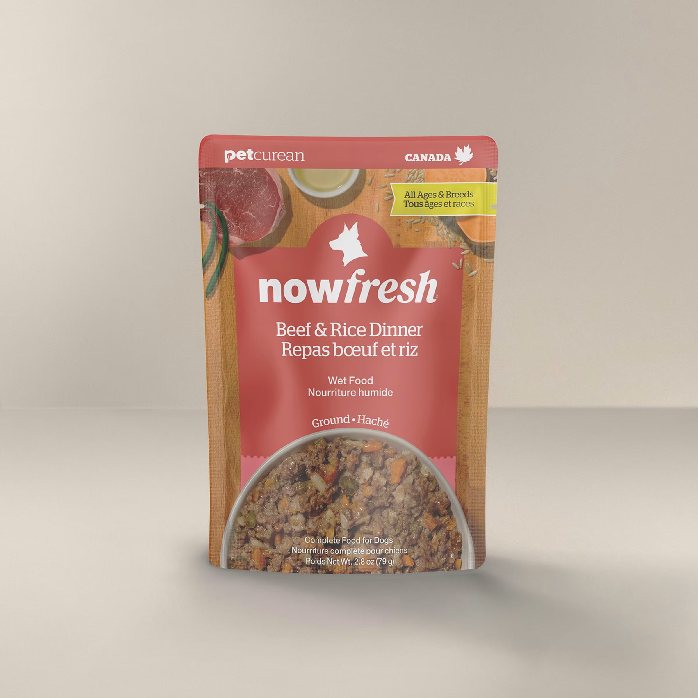 Now Fresh Ground Beef & Rice Wet Dog Food with Grains