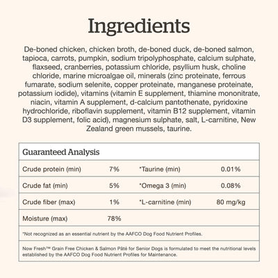 Now Fresh Senior Chicken & Salmon Pâté Grain-Free Wet Dog Food