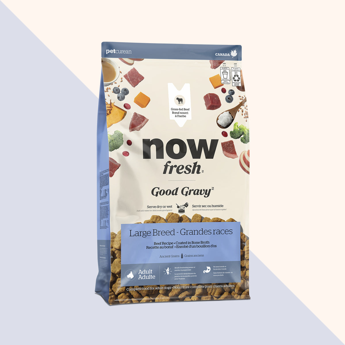 Now Fresh Good Gravy Beef Coated in Bone Broth for Large Breed Adult Dogs - Dry Dog Food - Now Fresh - PetMax Canada