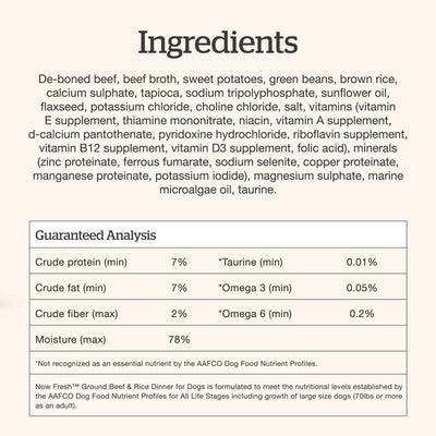 Now Fresh Ground Beef & Rice Wet Dog Food with Grains