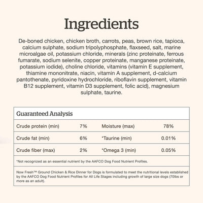 Now Fresh Ground Chicken & Rice Wet Dog Food with Grains