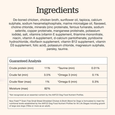 Now Fresh Shredded Chicken & Broth Grain-Free Wet Dog Food