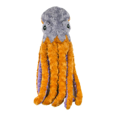 Tall Tails Plush Octopus With Squeaker, Crinkle, & Rope Dog Toy