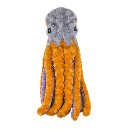 Tall Tails Plush Octopus With Squeaker, Crinkle, & Rope Dog Toy