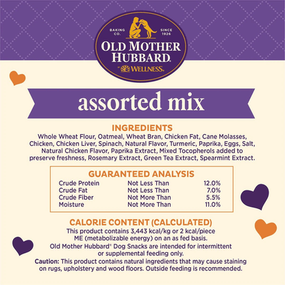 Old Mother Hubbard Training Bitz Assorted Mix Natural Oven-Baked Biscuits Dog Treats - 227g - Dog Treats - Old Mother Hubbard - PetMax Canada