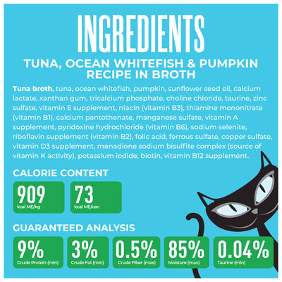 Tiki Cat Aloha Friends Tuna, Ocean Whitefish & Pumpkin Recipe in Broth Wet Cat Food - Product Highlights 1 - Tiki Cat - PetMax Canada