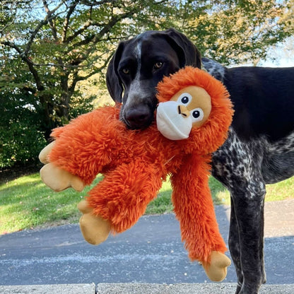 Tall Tails Plush Orangutan With Squeaker & Interior Rope Dog Toy