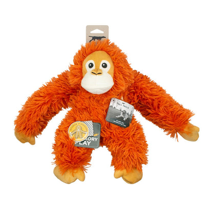 Tall Tails Plush Orangutan With Squeaker & Interior Rope Dog Toy
