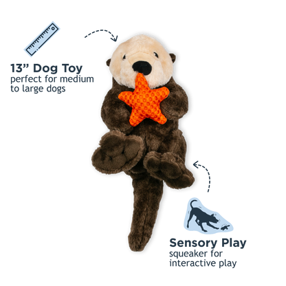 Tall Tails Plush Otter With Interior Rope Dog Toy