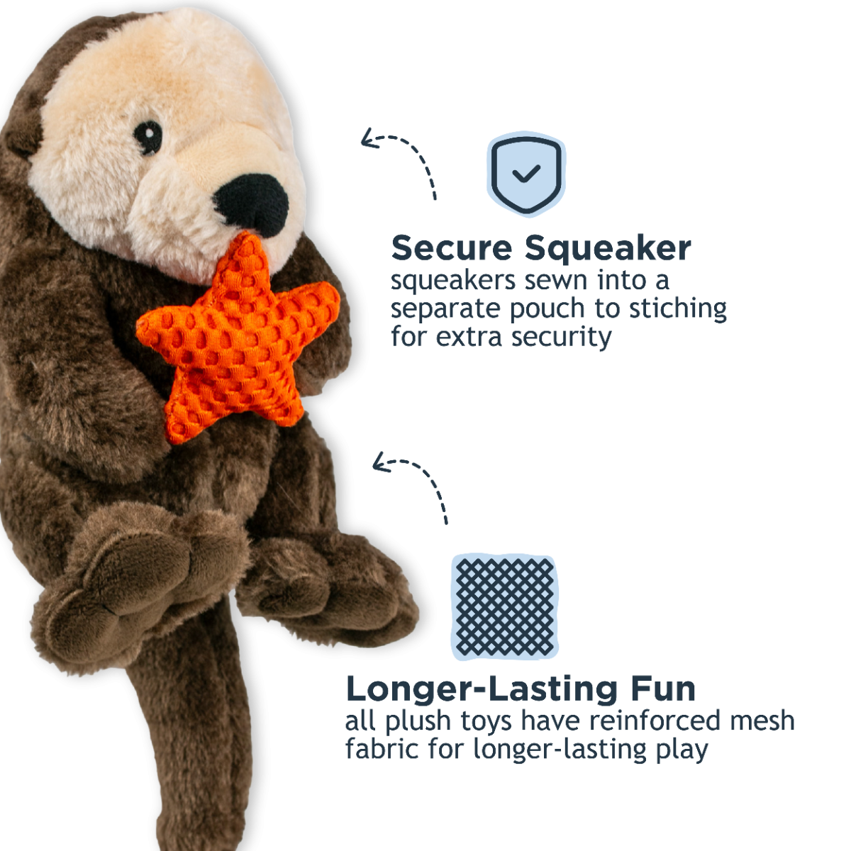 Tall Tails Plush Otter With Interior Rope Dog Toy