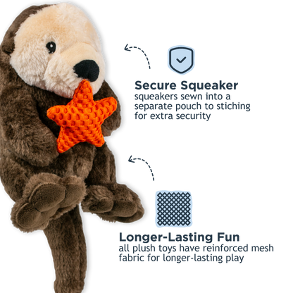 Tall Tails Plush Otter With Interior Rope Dog Toy