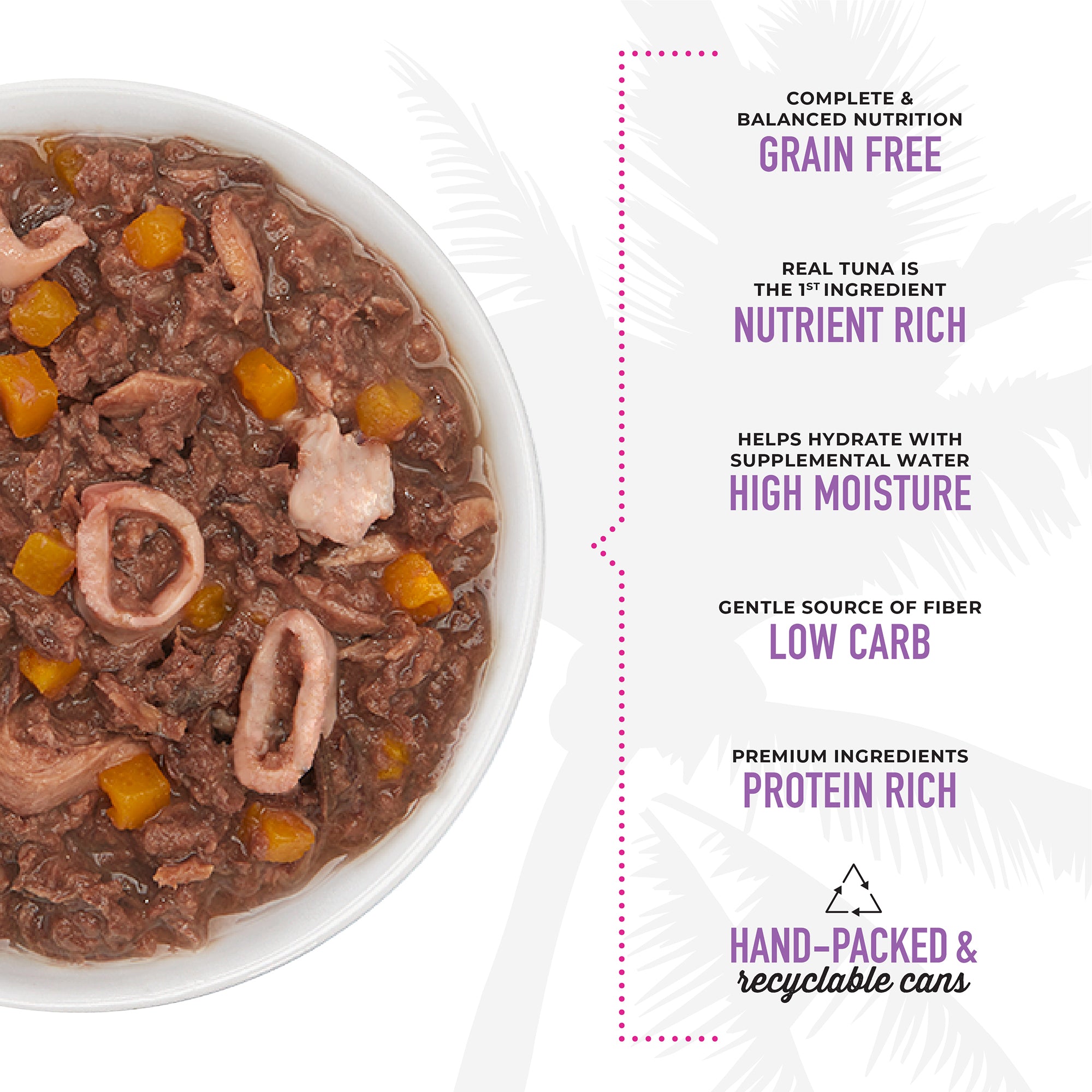 Tiki Cat Aloha Friends Tuna, Calamari & Pumpkin Recipe in Broth Wet Cat Food - Product Highlights 5 - Tiki Cat - PetMax Canada