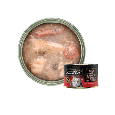 Fussie Cat Premium Tuna With Salmon Formula in Gravy