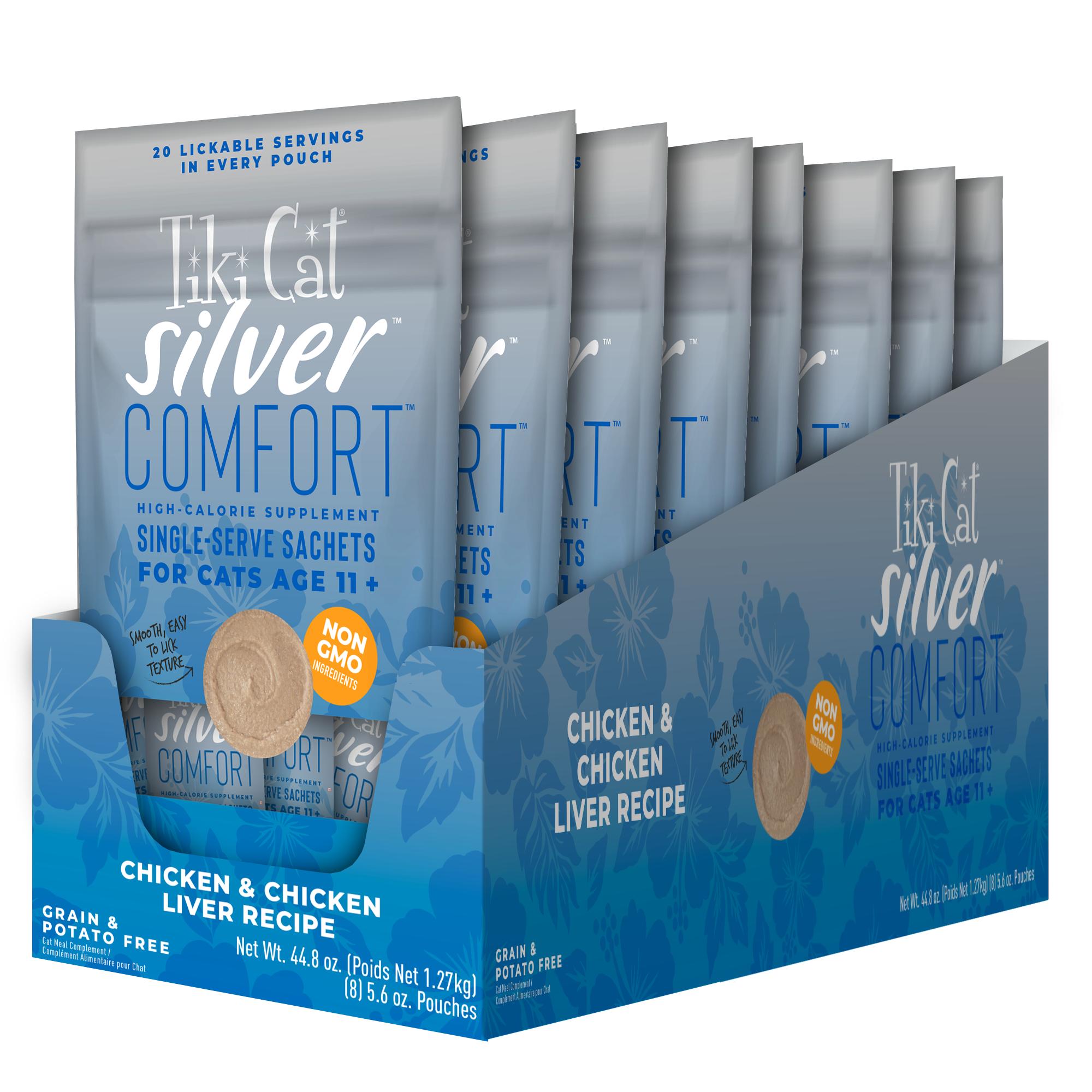 Tiki Cat Silver Comfort Chicken & Chicken Liver Recipe Wet Cat Food - Case of 8 - Tiki Cat - PetMax Canada