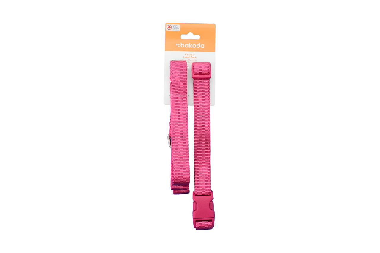 RC Pets Bakoda Collar & Leash Set Mulberry - Small: 3/4" x 9"-13" - Dog Collars - RC Pet Products - PetMax Canada