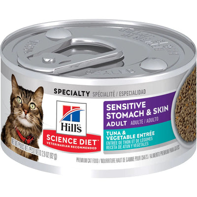 Hill's Science Diet Sensitive Stomach & Skin Tuna & Vegetable Cat Food - Canned Cat Food - Hill's Science Diet - PetMax Canada