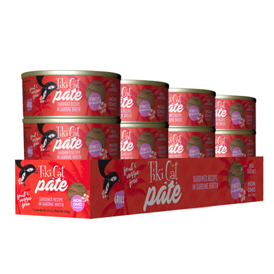 Tiki Cat Grill Pâté Sardines Recipe in Sardine Broth Wet Cat Food - Case of 12 - Tiki Cat - PetMax Canada