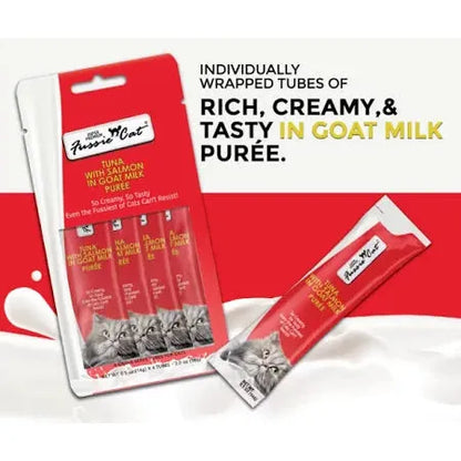 Fussie Cat Puree Tubes Tuna with Salmon in Goats Milk