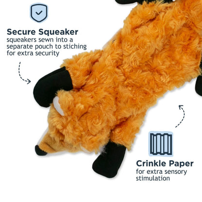 Tall Tails Plush Stuffless Fox With Interior Rope Dog Toy