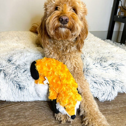 Tall Tails Plush Stuffless Fox With Interior Rope Dog Toy