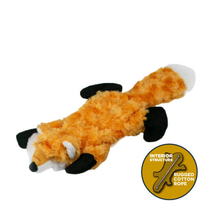Tall Tails Plush Stuffless Fox With Interior Rope Dog Toy