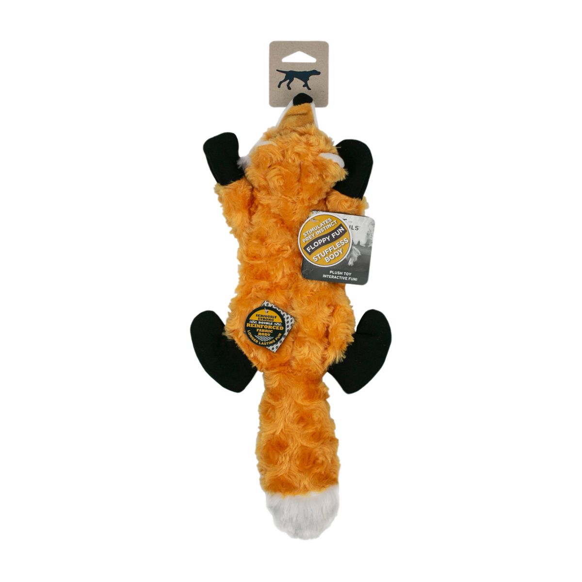 Tall Tails Plush Stuffless Fox With Interior Rope Dog Toy