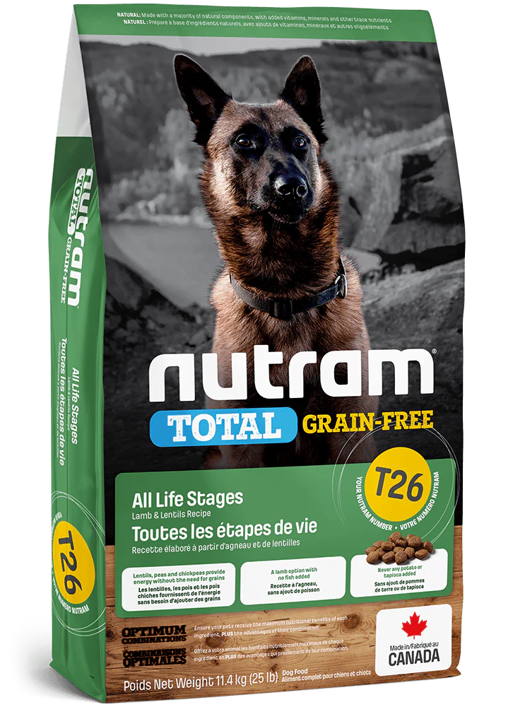 Nutram Total T26 Grain-Free All Life Stages Lamb & Lentils Recipe
