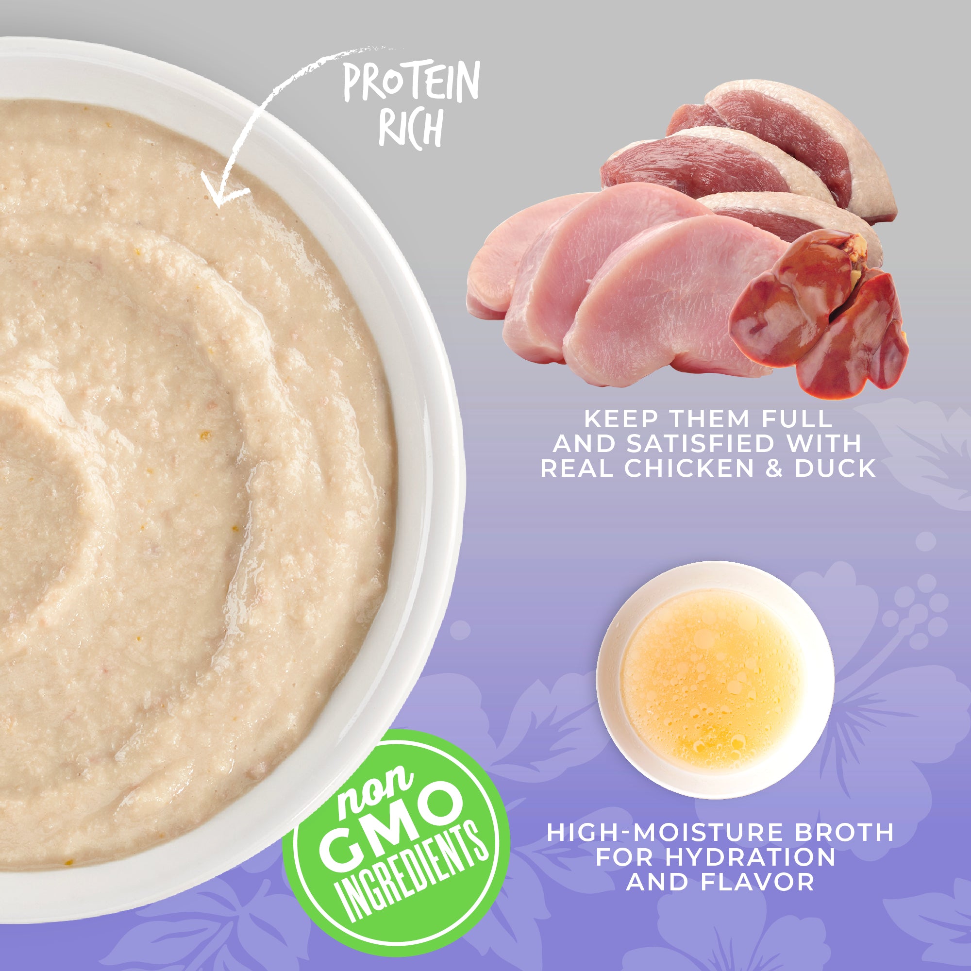 Tiki Cat Silver Mousse with Chicken, Duck & Duck Liver in Broth Wet Cat Food - Product Highlights 3 - Tiki Cat - PetMax Canada