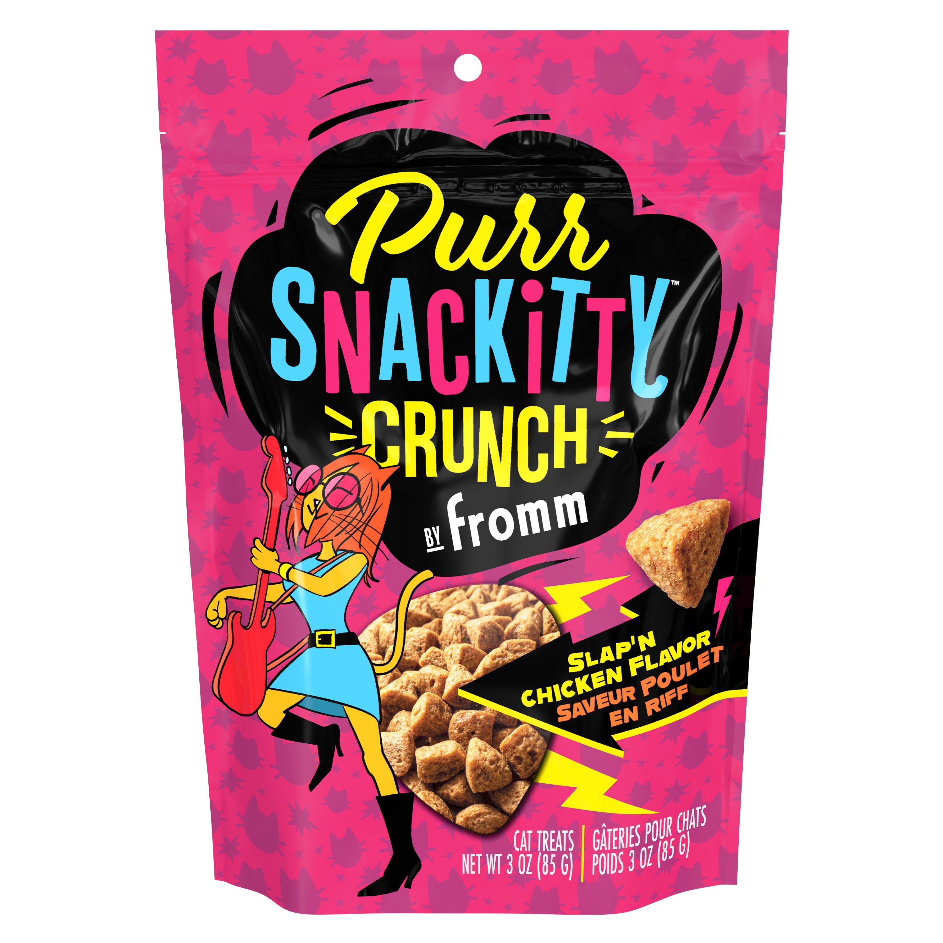 Fromm Purr-Snackitty Crunch Slap'n Chicken Cat Treats - 85g - front - Fromm - PetMax Canada