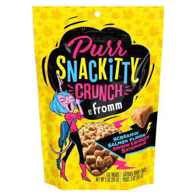 Fromm Purr-Snackitty Crunch Screamin' Salmon Cat Treats - 85g - front - Fromm - PetMax Canada