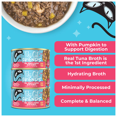 Tiki Cat Aloha Friends Tuna, Shrimp & Pumpkin Recipe in Broth Wet Cat Food - Product Highlights 3 - Tiki Cat - PetMax Canada
