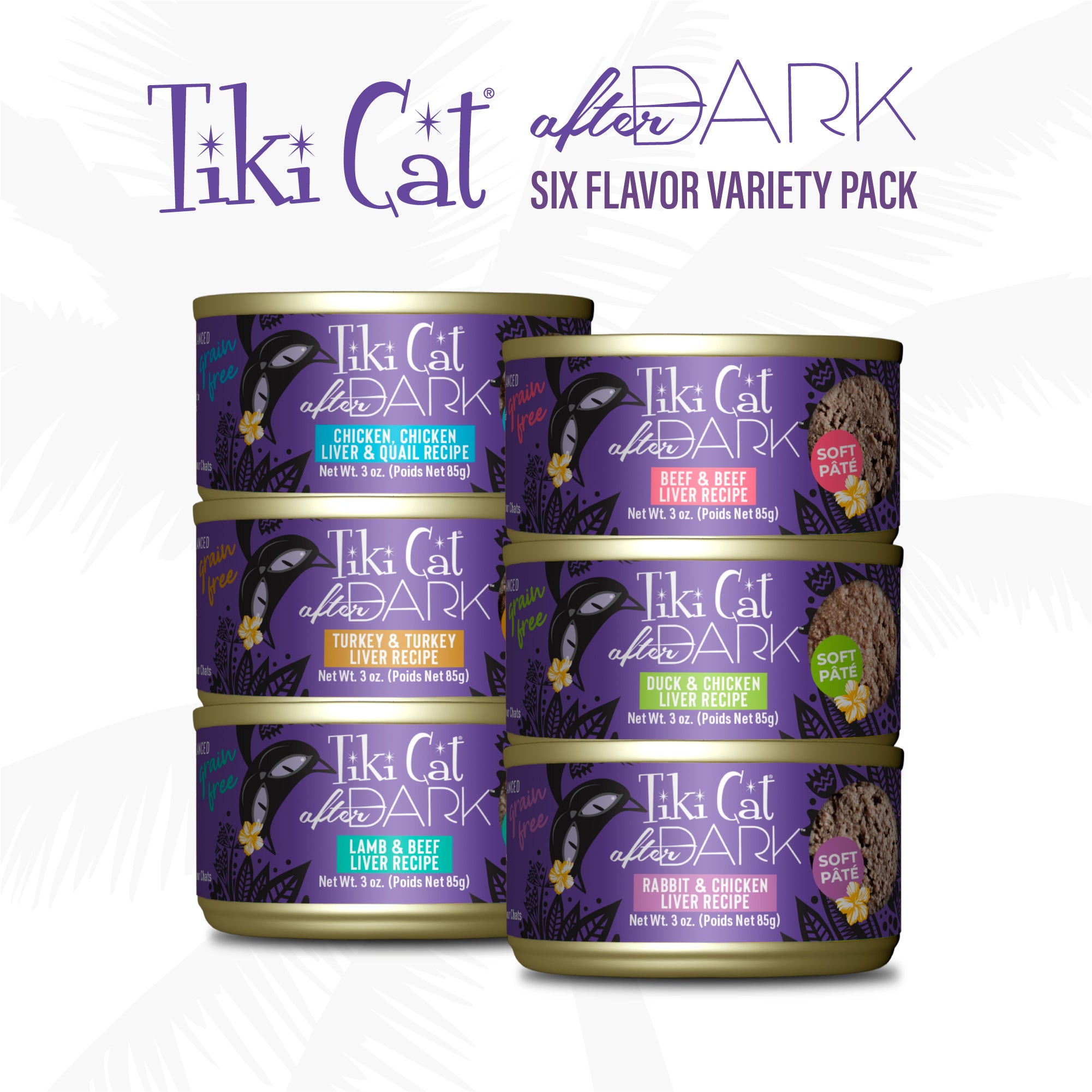 Tiki Cat After Dark Pâté Variety Pack Canned Wet Cat Food - Product Highlights 1 - Tiki Cat - PetMax Canada