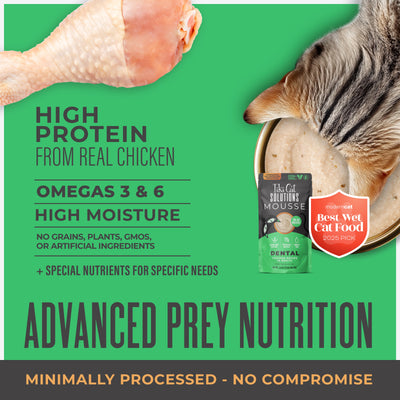 Tiki Cat Solutions Mousse Dental Chicken Recipe in Broth Wet Cat Food - Product Highlights 2 - Tiki Cat - PetMax Canada